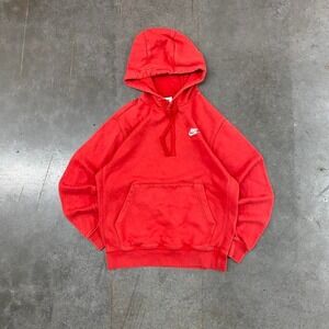 Nike‎ Red Pullover Hoodie Y2K Men's S Fleece Lined